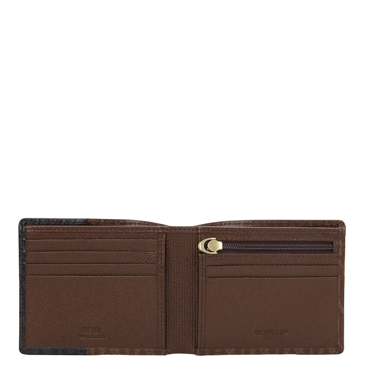 Bifold Men's Wallet - Walnut & Black