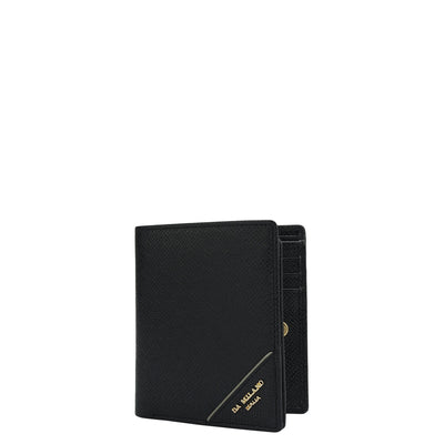 Black Bifold Leather Mens Wallet