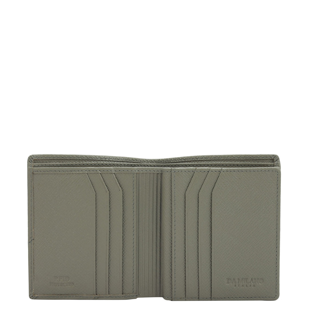 Stone Grey Bifold Leather Mens Wallet