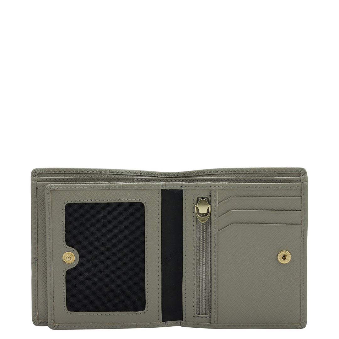 Stone Grey Bifold Leather Mens Wallet