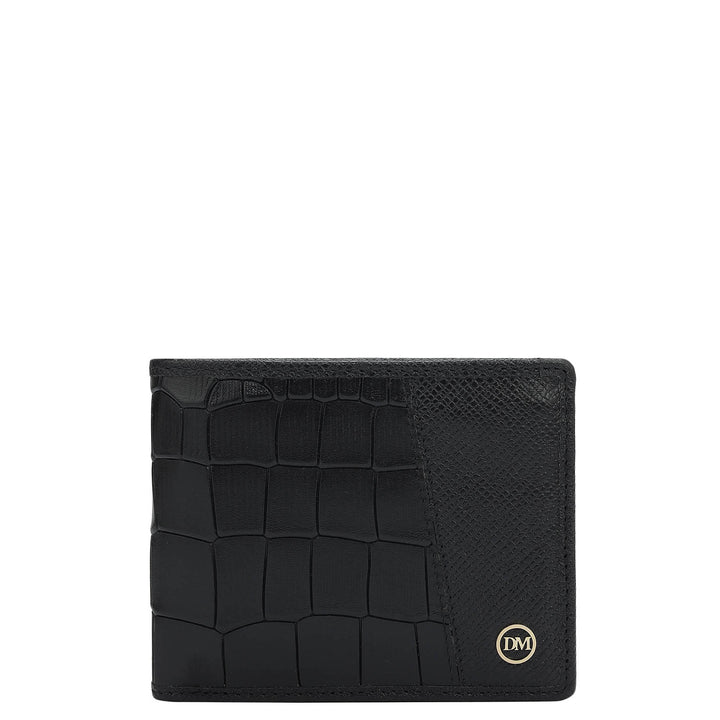 Black Bifold Leather Mens Wallet