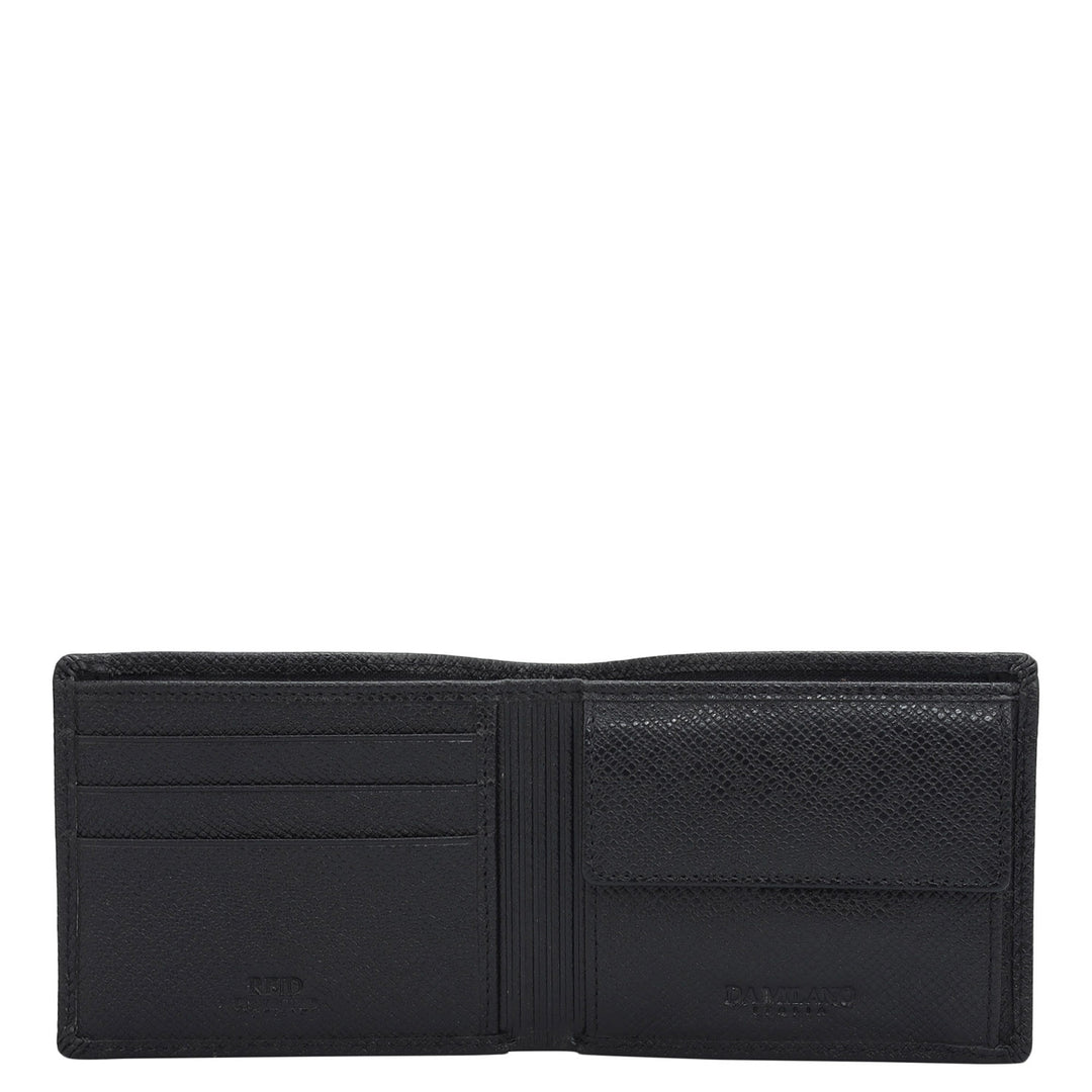 Black Bifold Leather Mens Wallet