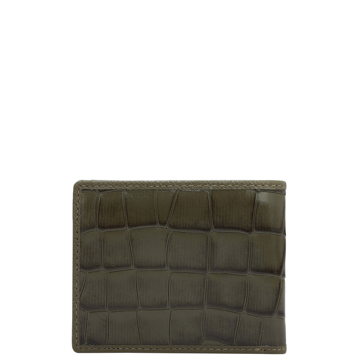 Military Green Bifold Leather Mens Wallet