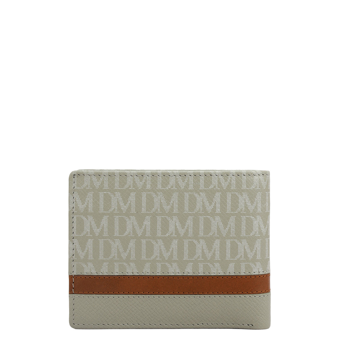 Stone Grey Bifold Leather Mens Wallet