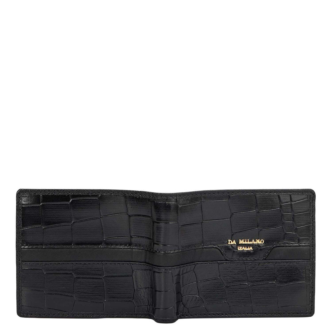 Black Bifold Leather Mens Wallet