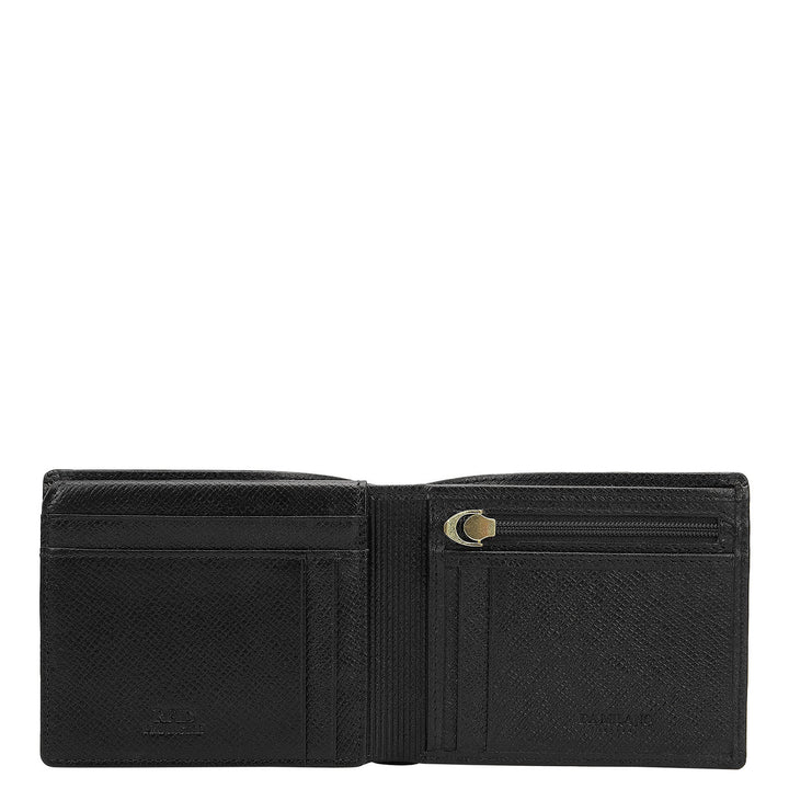 Croco-Texture Bifold Men's Wallet - Black