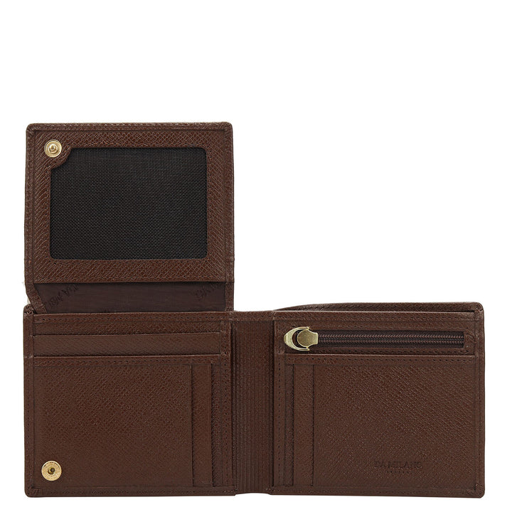 Croco-Texture Bifold Men's Wallet - Walnut