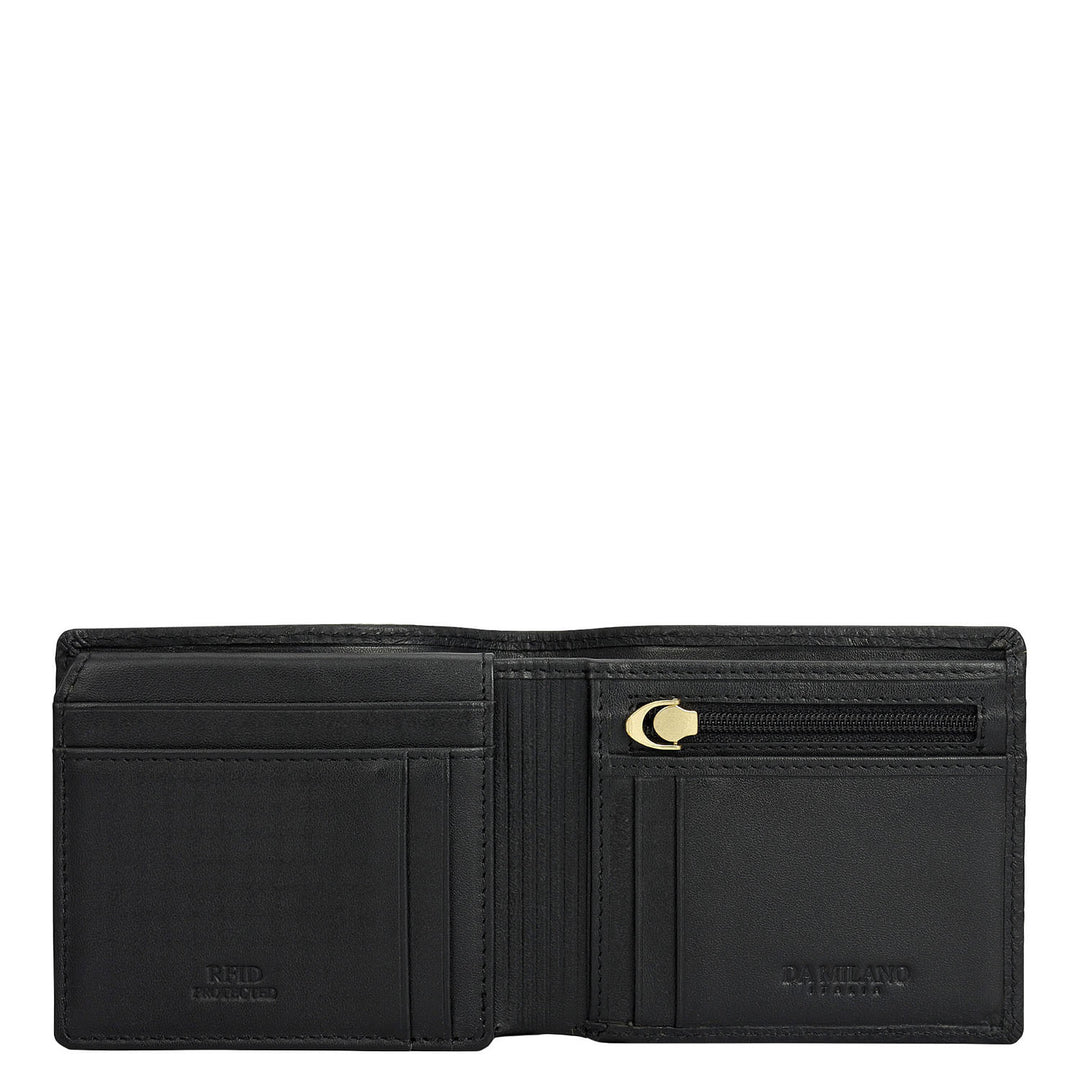 Black Bifold Leather Mens Wallet