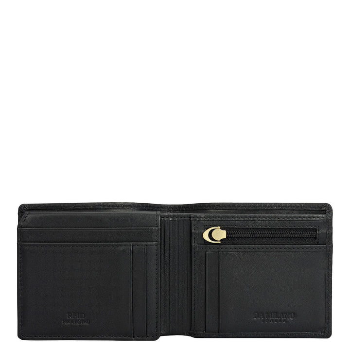 Black Bifold Leather Mens Wallet