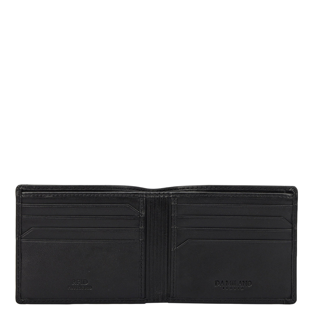 Black Bifold Leather Mens Wallet