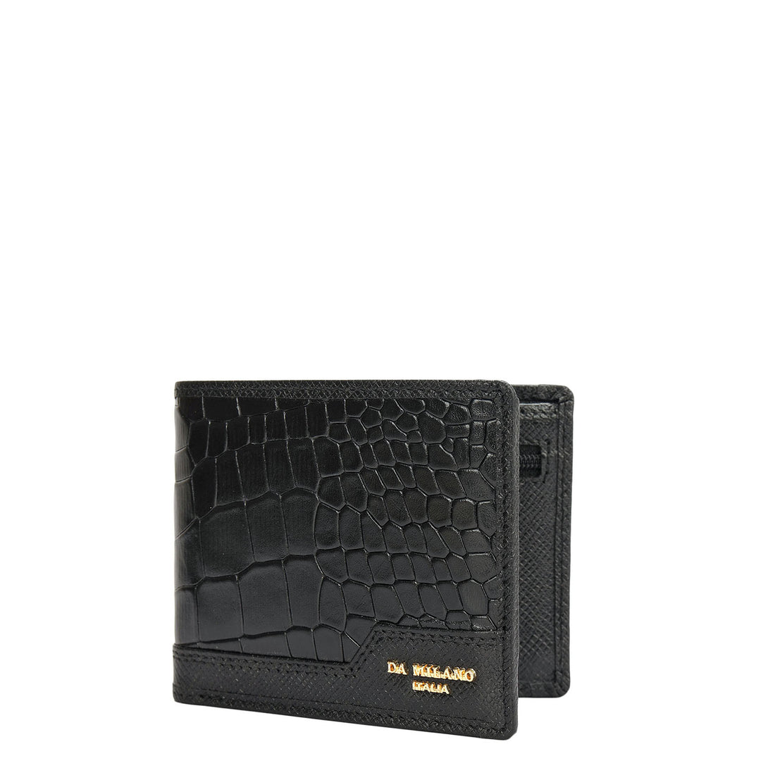 Black Bifold Leather Mens Wallet