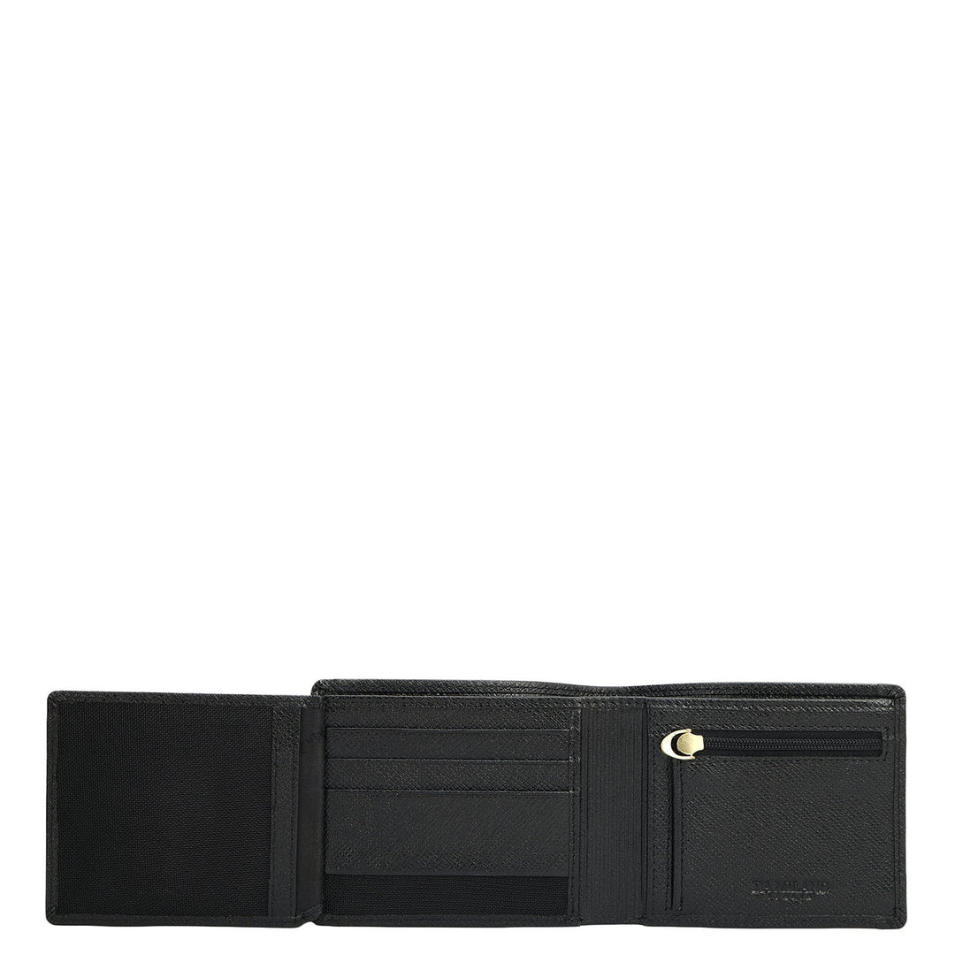 Black Bifold Leather Mens Wallet