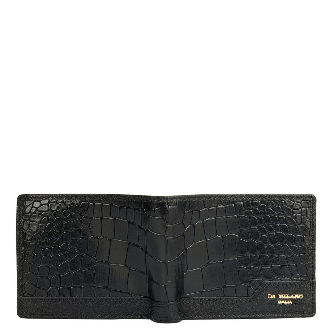 Black Bifold Leather Mens Wallet