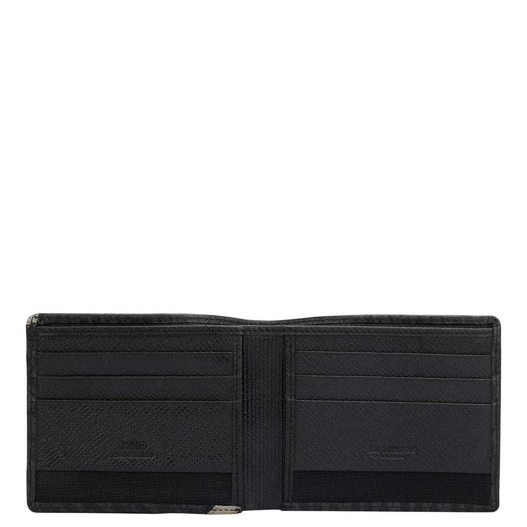 Black Bifold Leather Mens Wallet