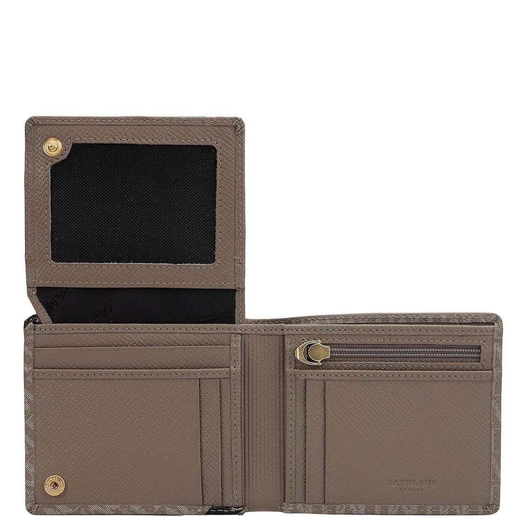 Smoke Grey Bifold Leather Mens Wallet