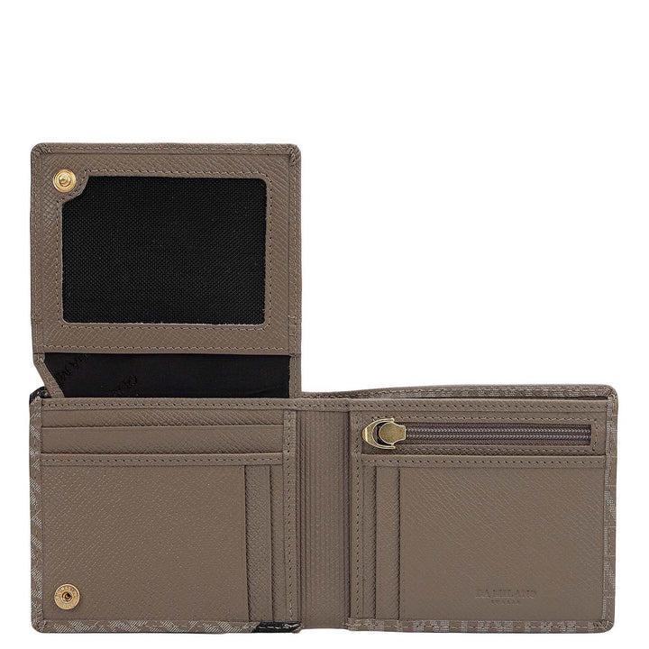 Smoke Grey Bifold Leather Mens Wallet