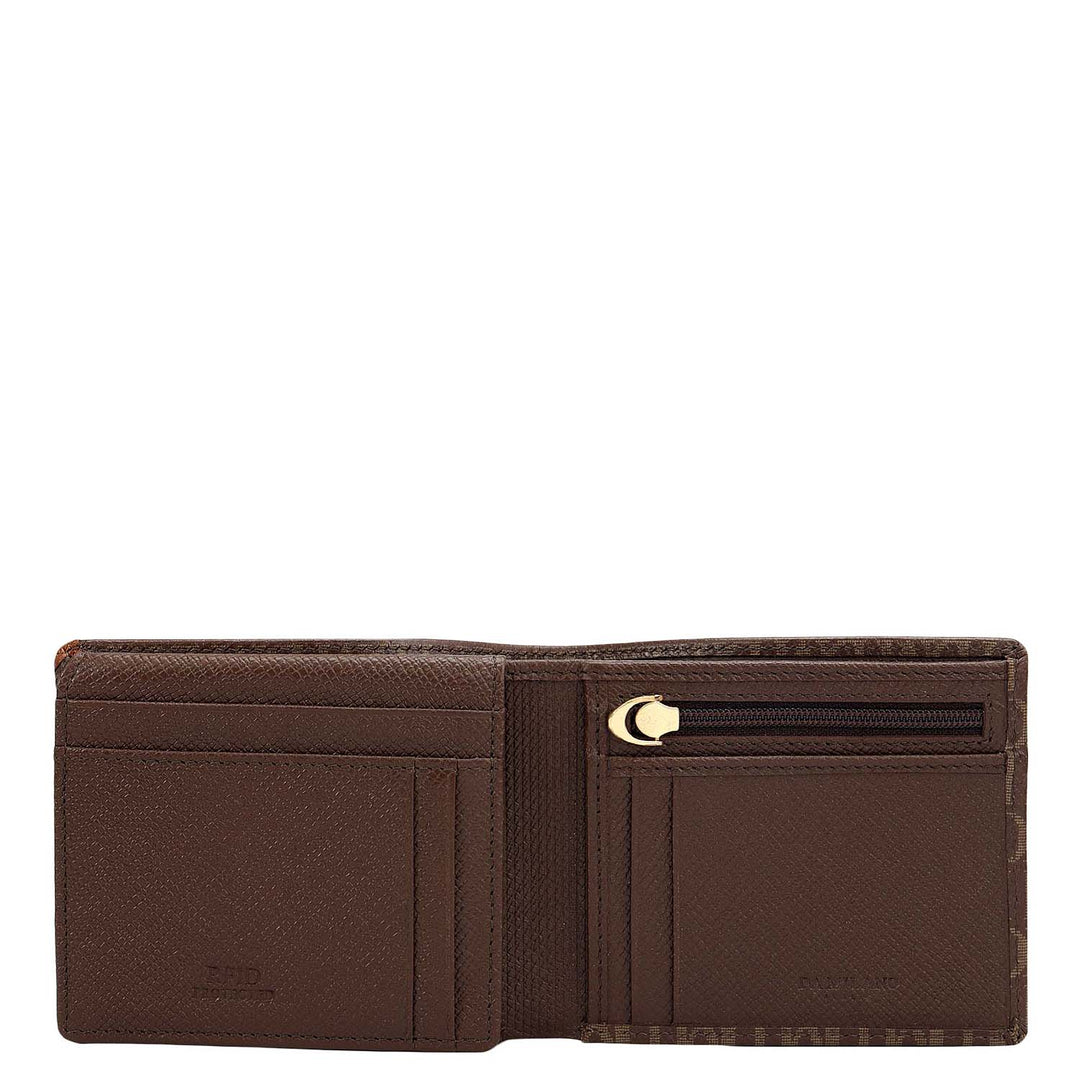 Walnut Bifold Leather Mens Wallet