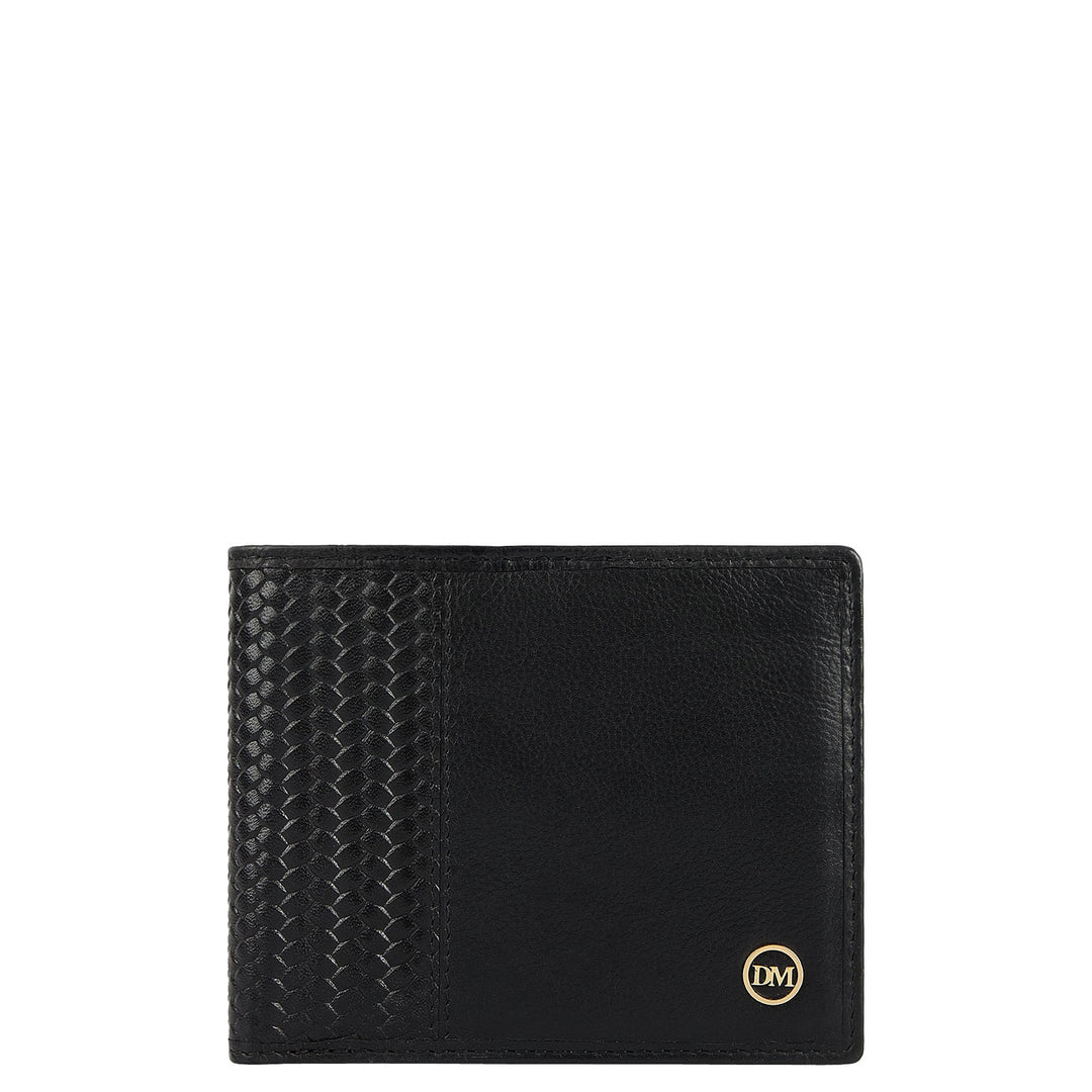 Mat-Emboss Bifold Men's Wallet - Black