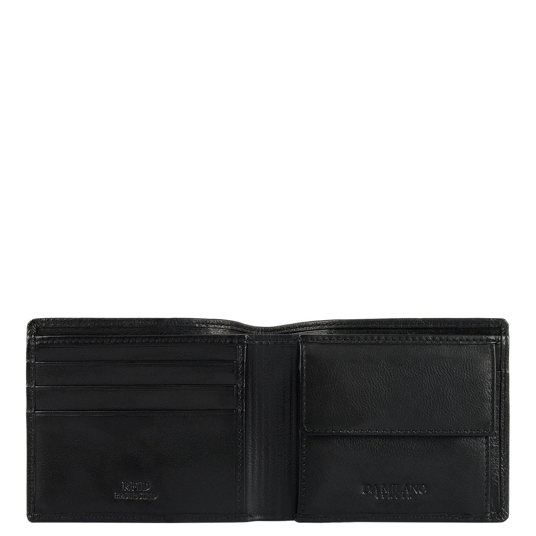 Mat-Emboss Bifold Men's Wallet - Black
