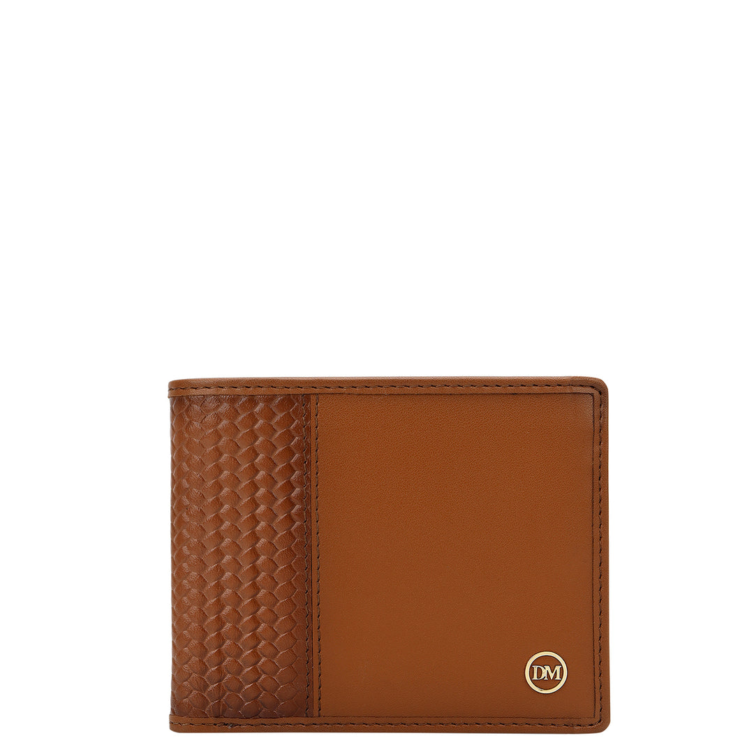 Mat-Weave Bifold Men's Wallet - Cognac