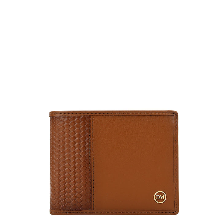 Mat-Weave Bifold Men's Wallet - Cognac