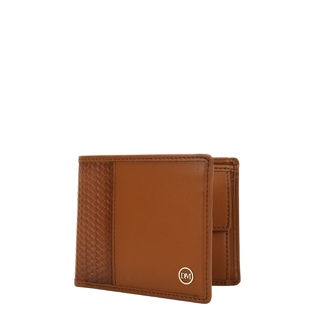 Mat-Weave Bifold Men's Wallet - Cognac