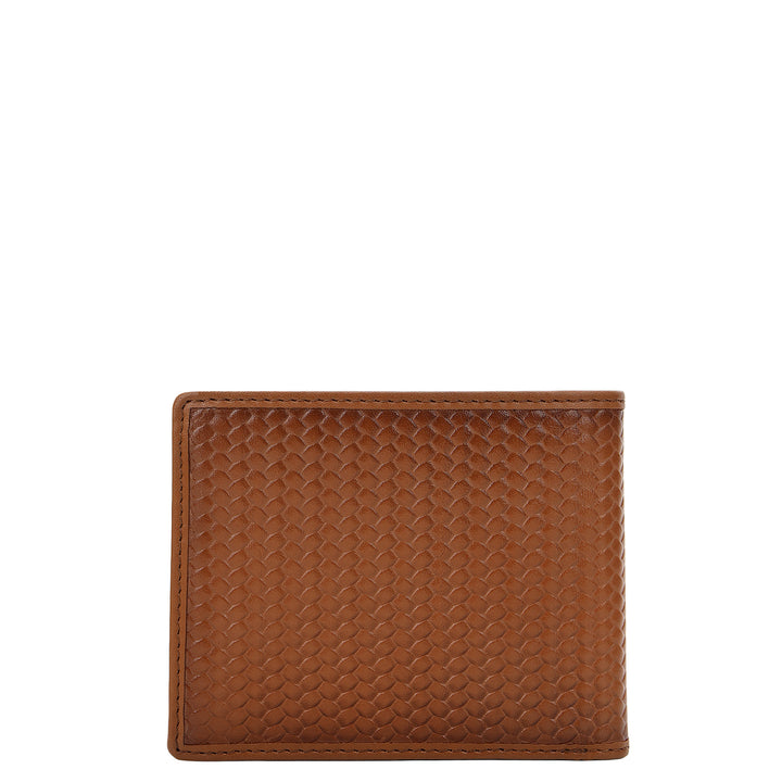 Mat-Weave Bifold Men's Wallet - Cognac