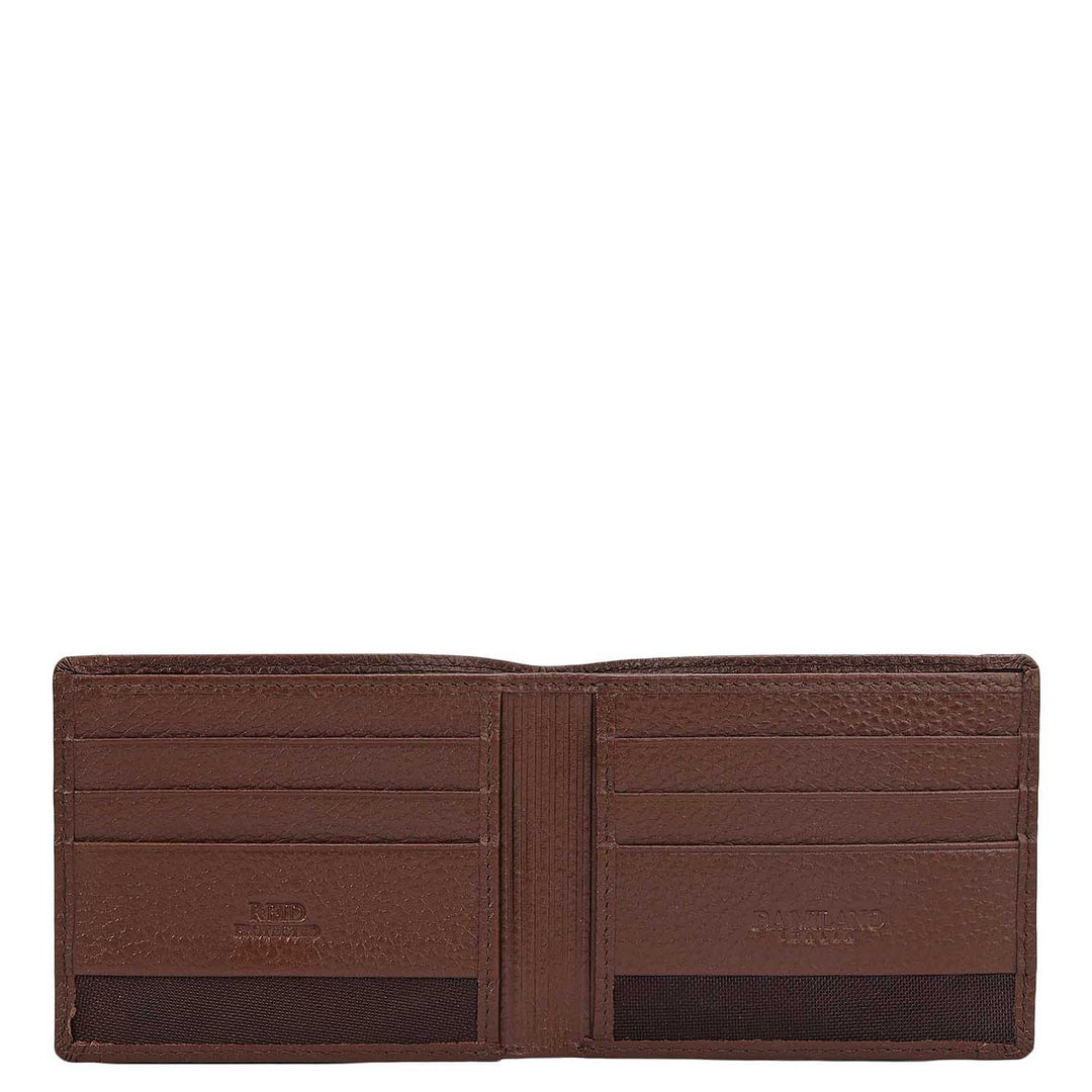 Beige & Espresso Bifold Leather Mens Wallet