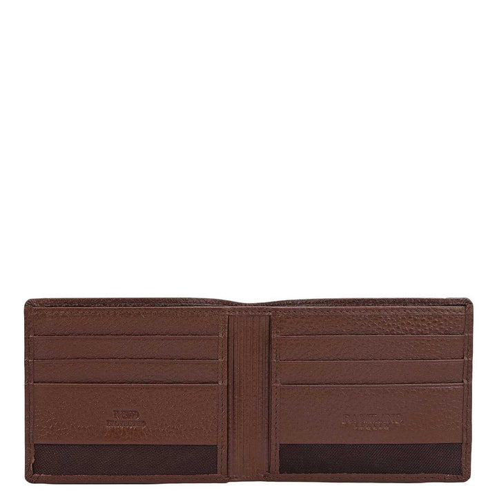 Beige & Espresso Bifold Leather Mens Wallet