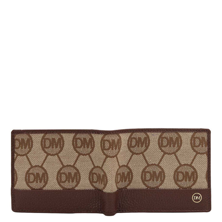 Beige & Espresso Bifold Leather Mens Wallet