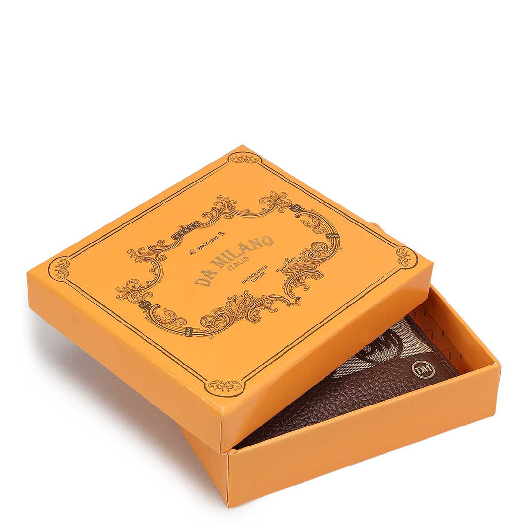 Beige & Espresso Bifold Leather Mens Wallet