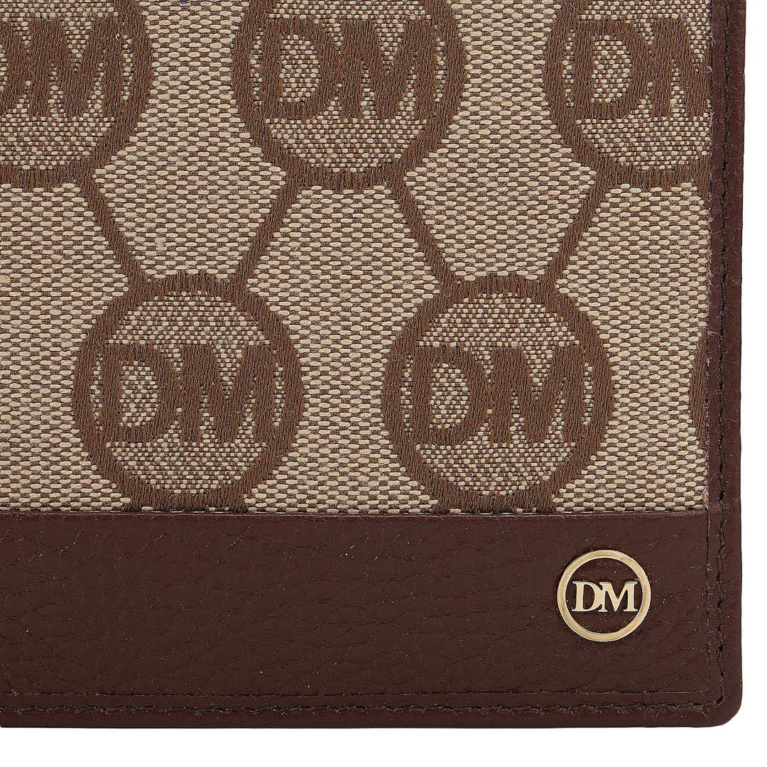 Beige & Espresso Bifold Leather Mens Wallet