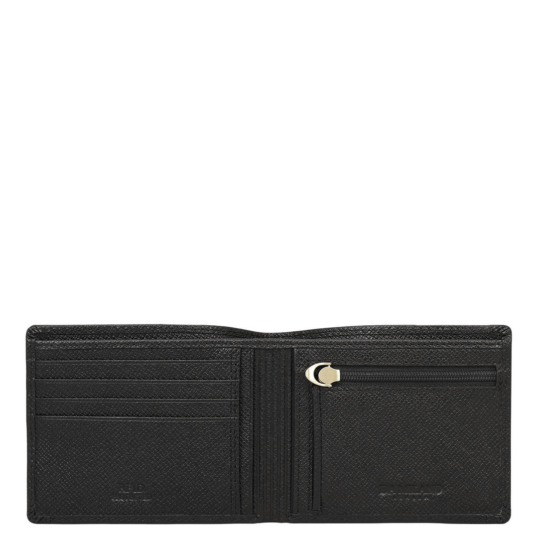 Black Bifold Leather Mens Wallet