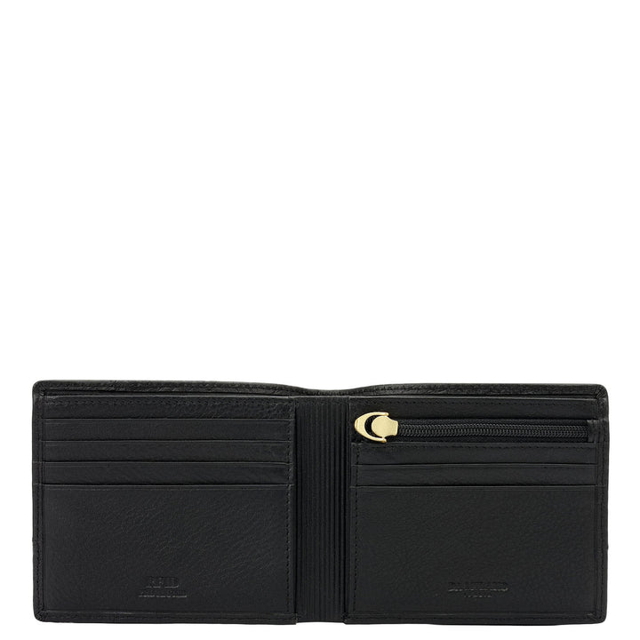 Black Bifold Leather Mens Wallet