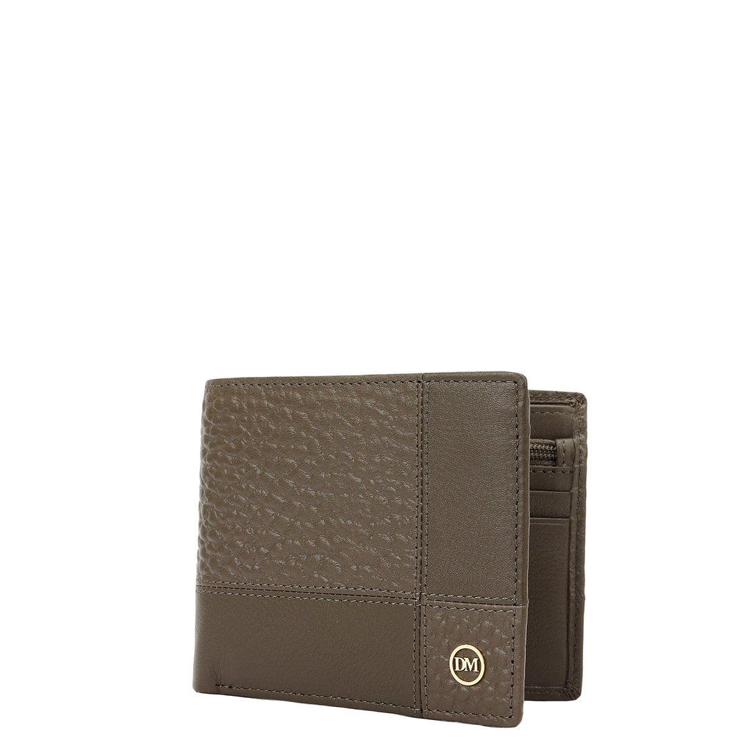 Taupe Bifold Leather Mens Wallet