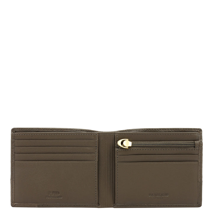 Taupe Bifold Leather Mens Wallet