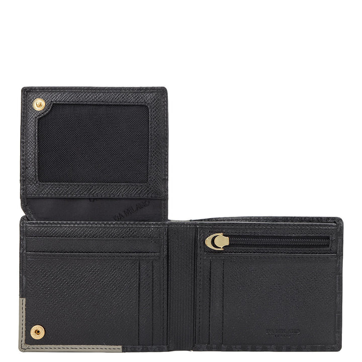 Bifold Men's Wallet - Black & Smoke Grey