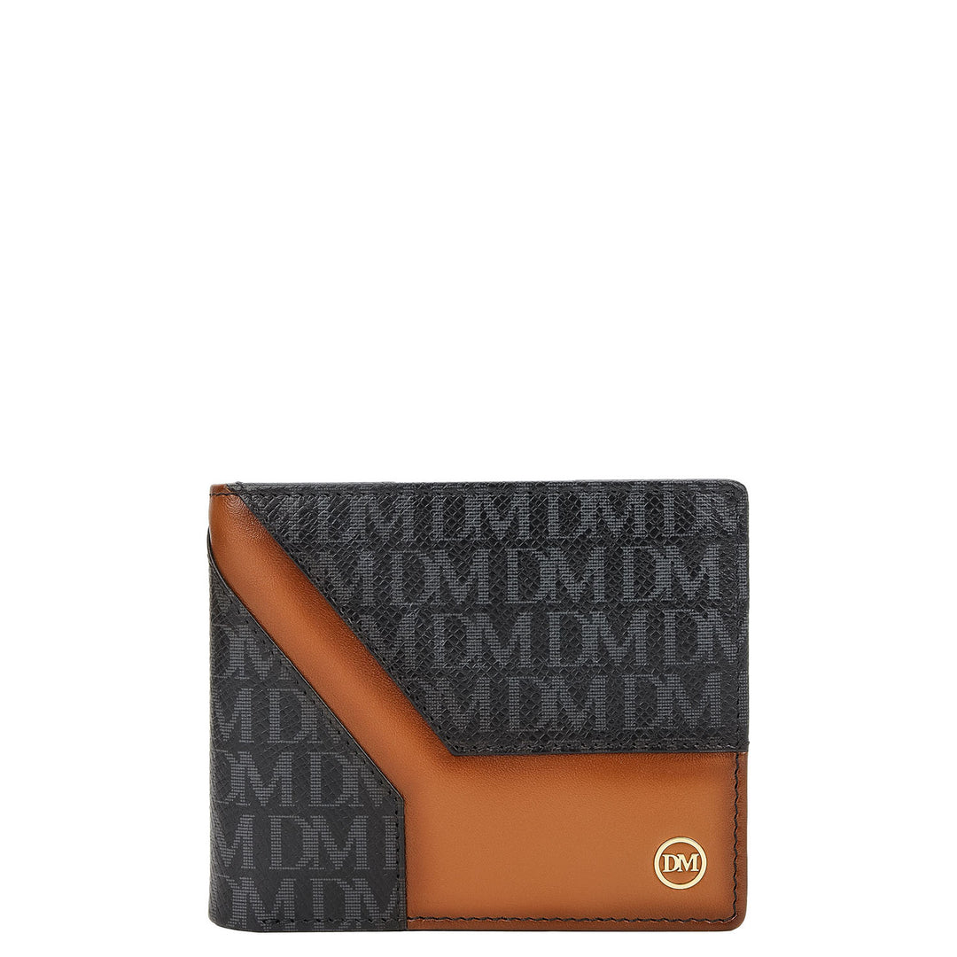 Bifold Men's Wallet - Black & Cognac