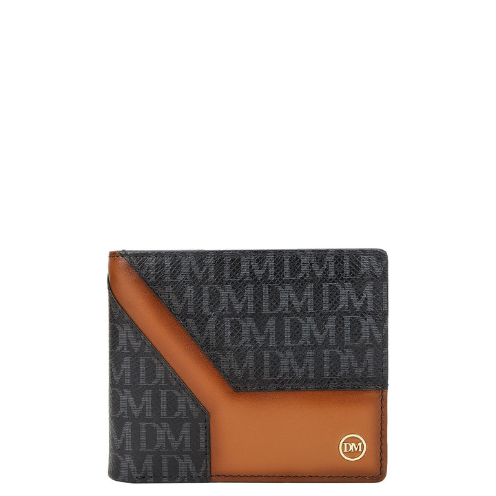 Bifold Men's Wallet - Black & Cognac