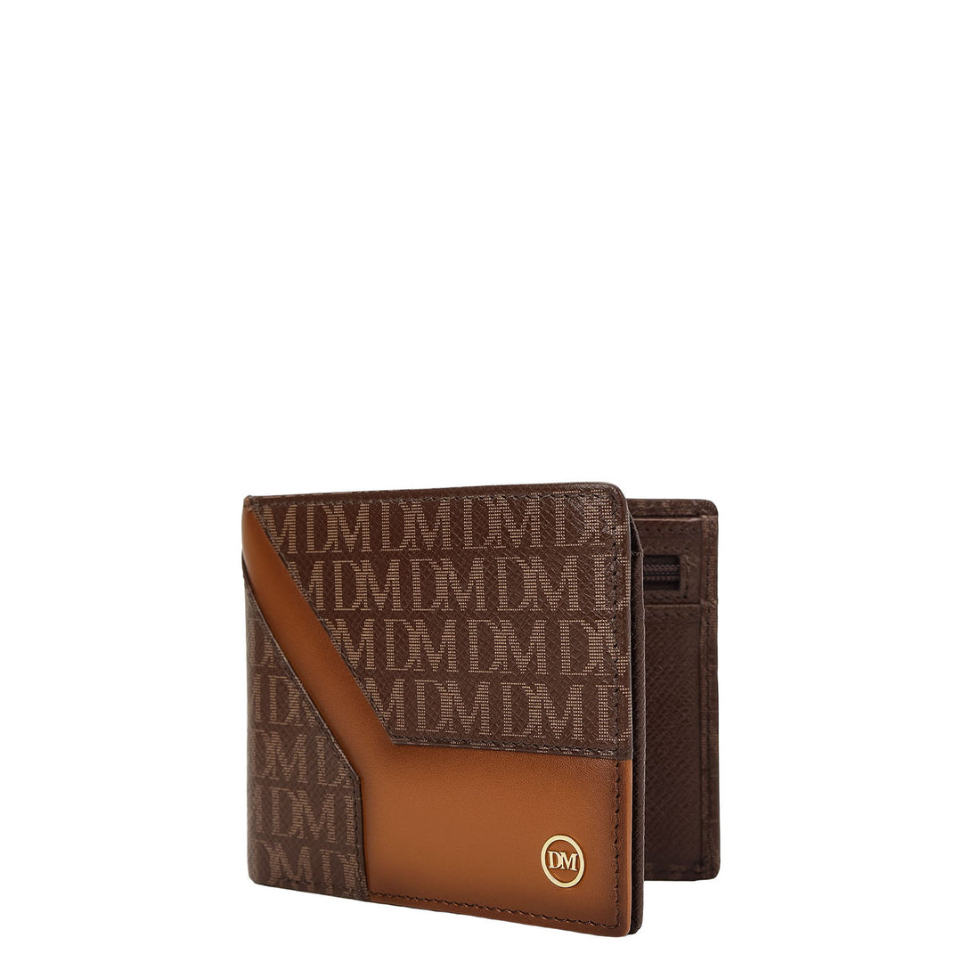 Bifold Men's Wallet - Walnut & Cognac