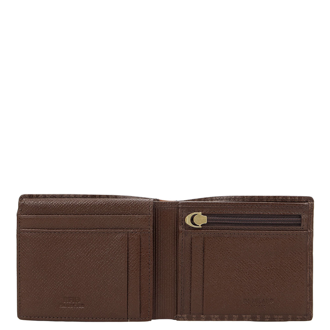 Bifold Men's Wallet - Walnut & Cognac