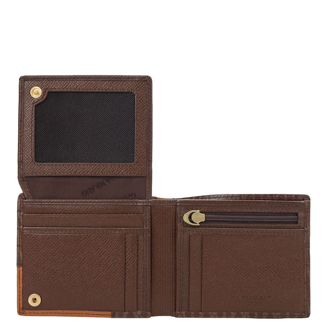 Bifold Men's Wallet - Walnut & Cognac