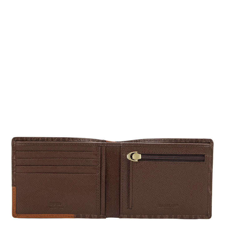 Bifold Men's Wallet - Walnut & Cognac