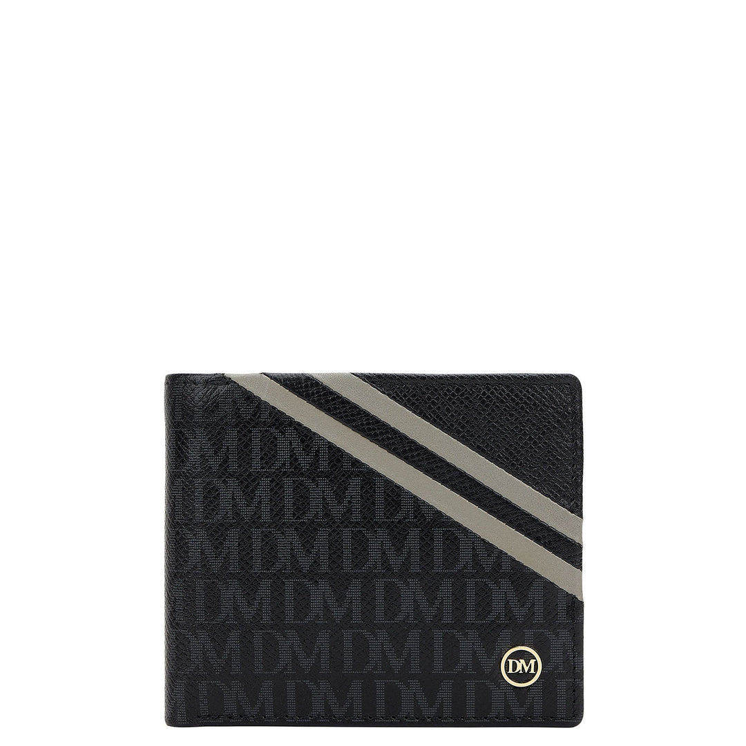Monogram Bifold Men's Wallet - Black & Grey