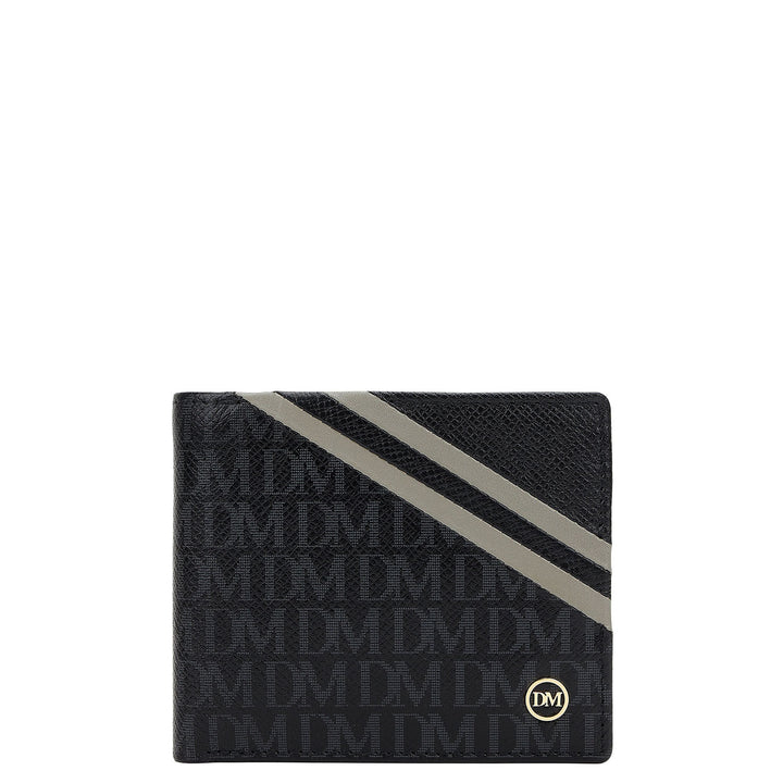 Monogram Bifold Men's Wallet - Black & Grey