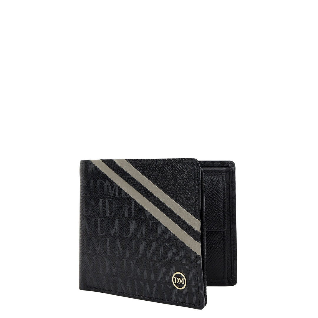 Monogram Bifold Men's Wallet - Black & Grey