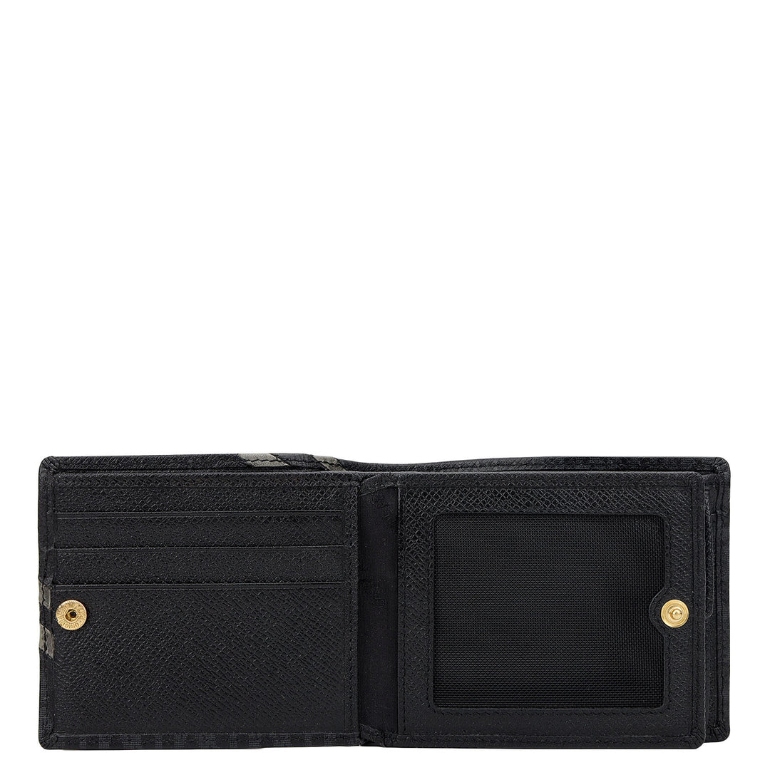 Monogram Bifold Men's Wallet - Black & Grey