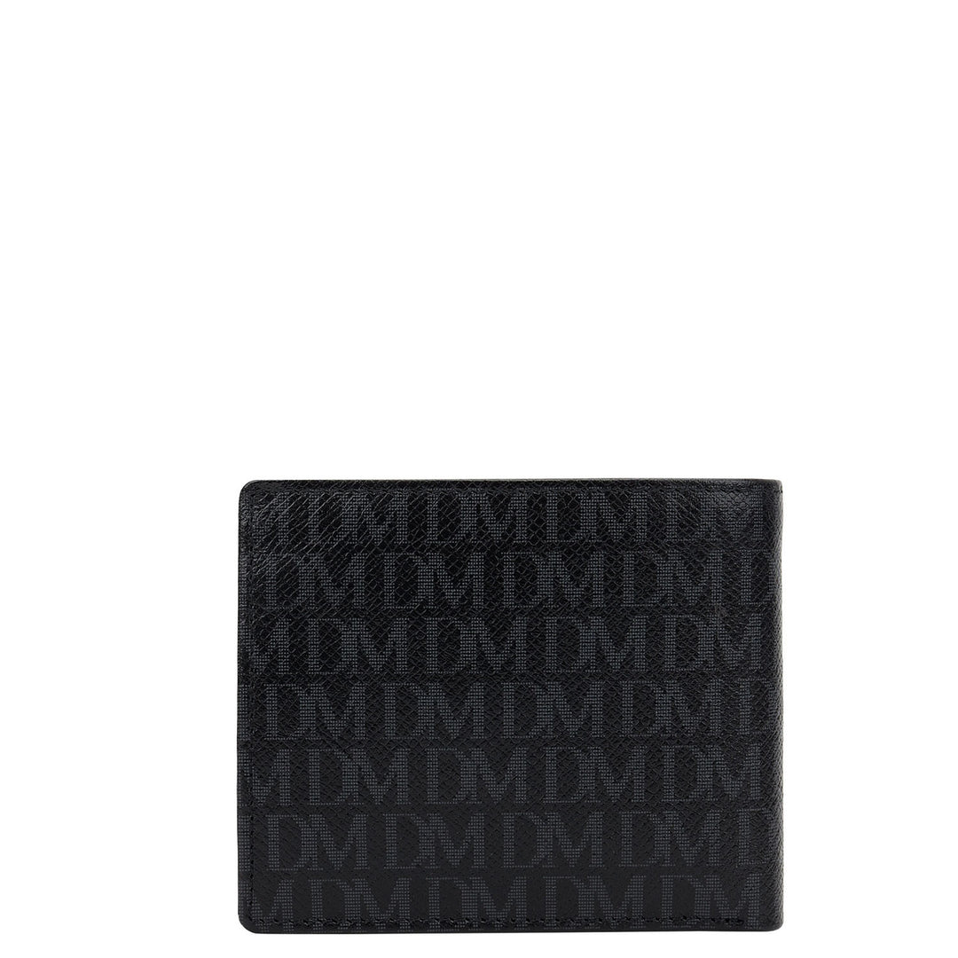 Monogram Bifold Men's Wallet - Black & Grey
