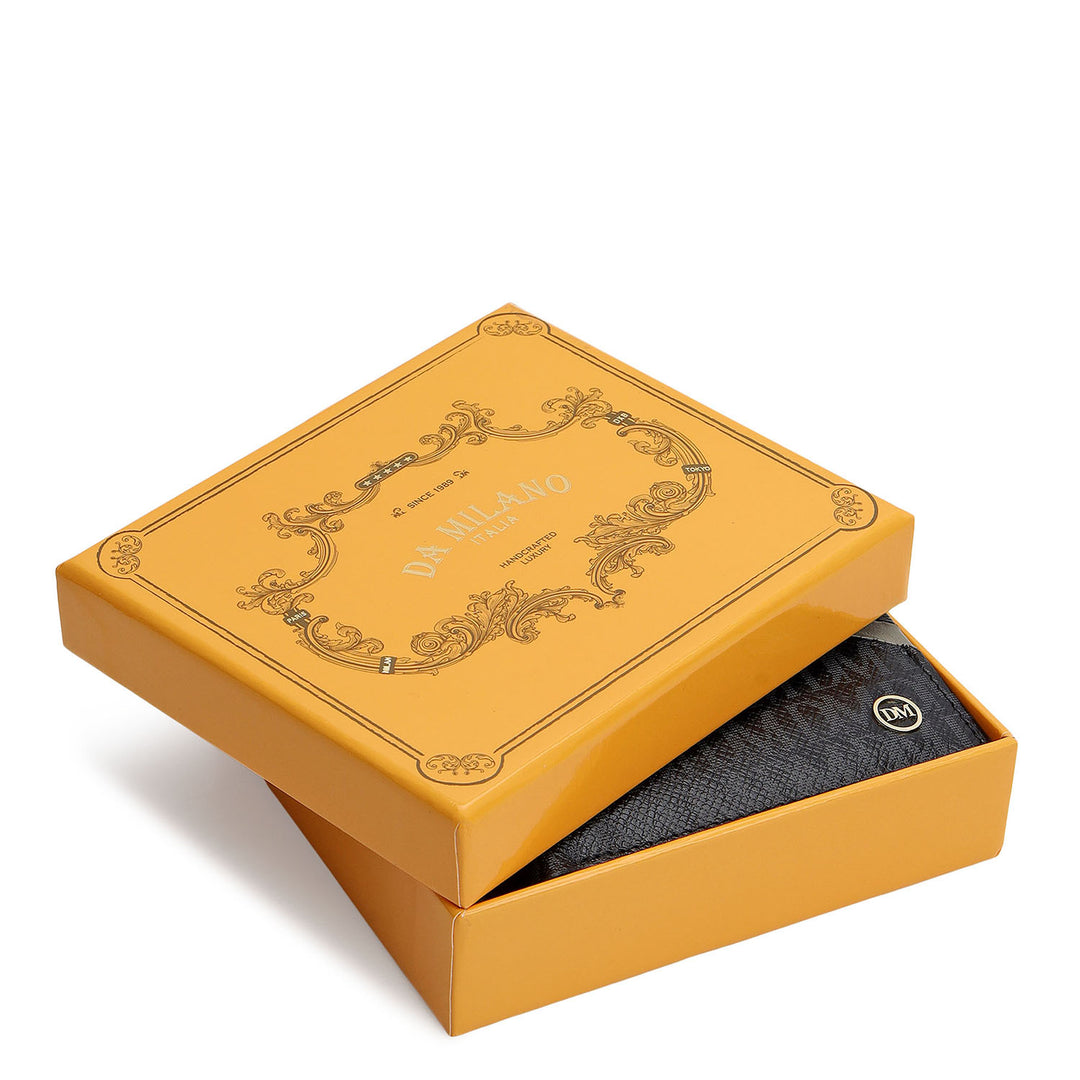 Monogram Bifold Men's Wallet - Black & Grey