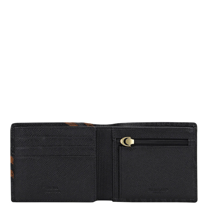 Monogram Bifold Men's Wallet - Black & Tan